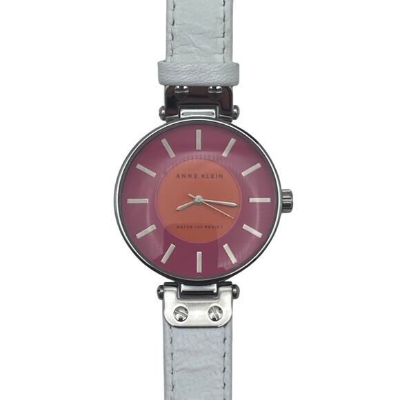 Anne Klein Sherbet Colored Women's Watch 34mm WR 100 Feet - New Battery Leather - Picture 1 of 9